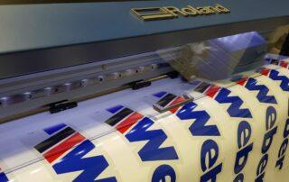 Roland VF2 Printer, printing self adhesive vinyl stickers