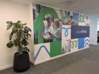 Office branding wall graphics with full colour printed wall coverings